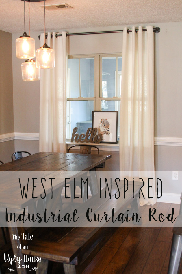 West Elm Inspired Industrial Curtain Rod