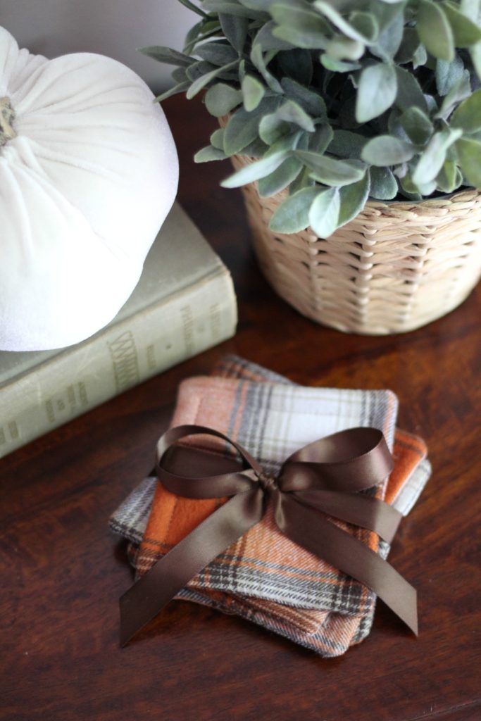 DIY Fall Flannel Coasters