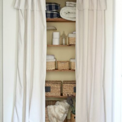 Closet Door Alternative – Easy Drop Cloth Curtains