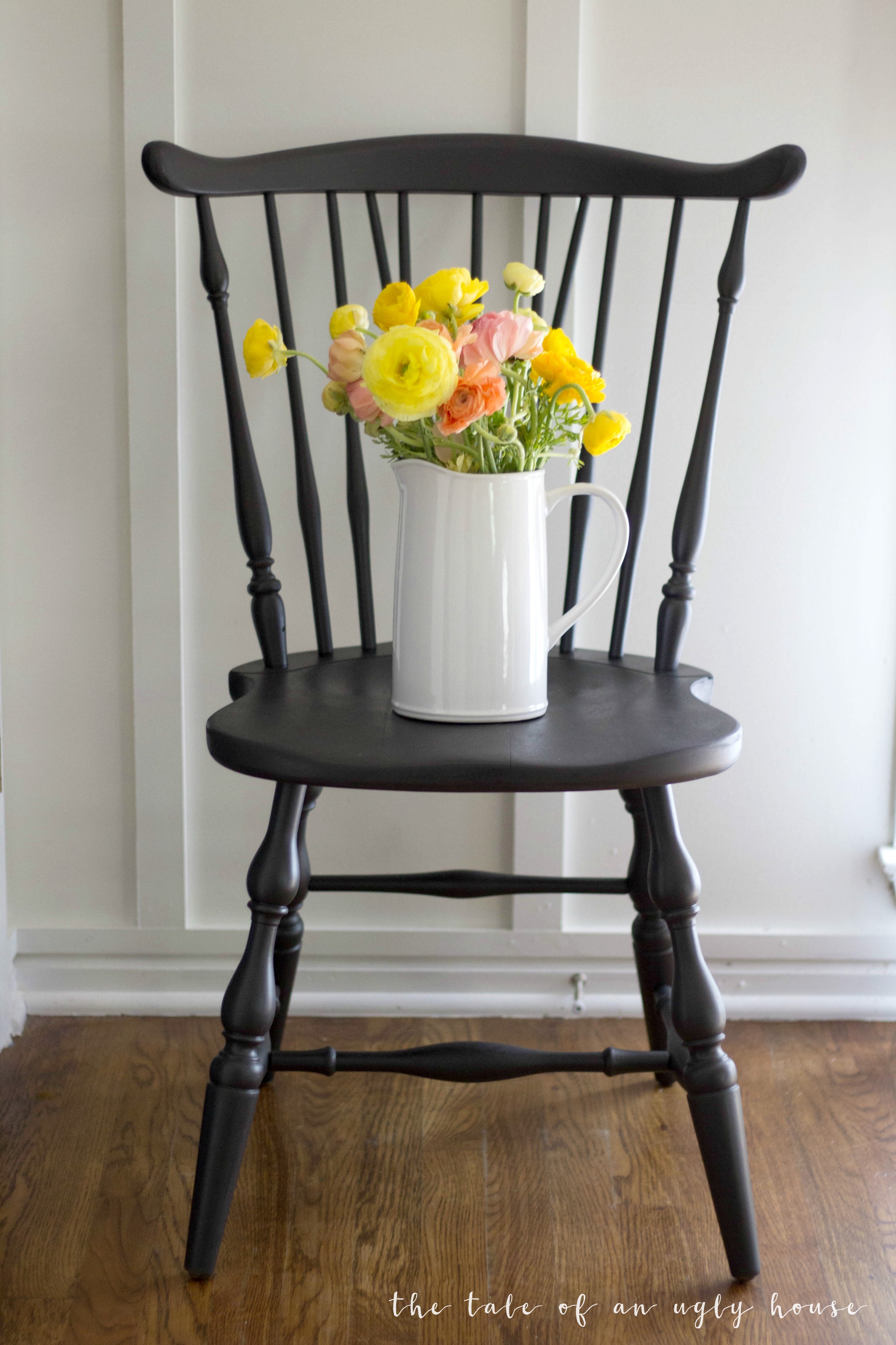 Our Freshly Painted Dining Chairs, Spray Paint Dining Chairs Black