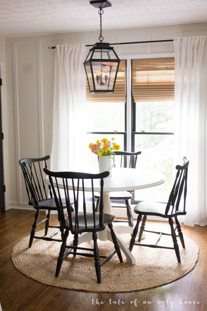 Our Freshly Painted Dining Chairs, Spray Painting Dining Room Chairs Black