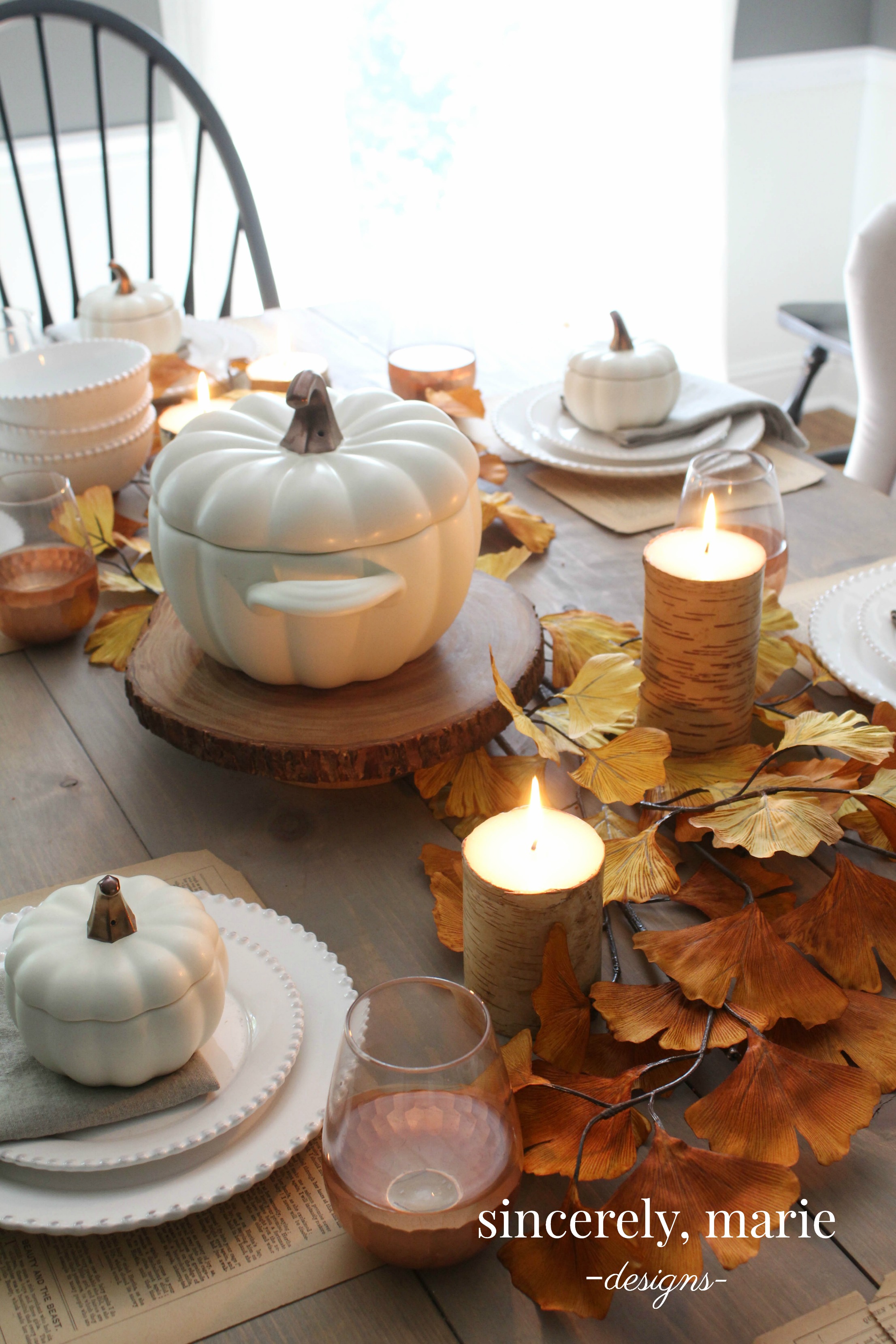 A Simple Fall Tablescape Reminiscent of Falls Past - Sincerely, Marie ...