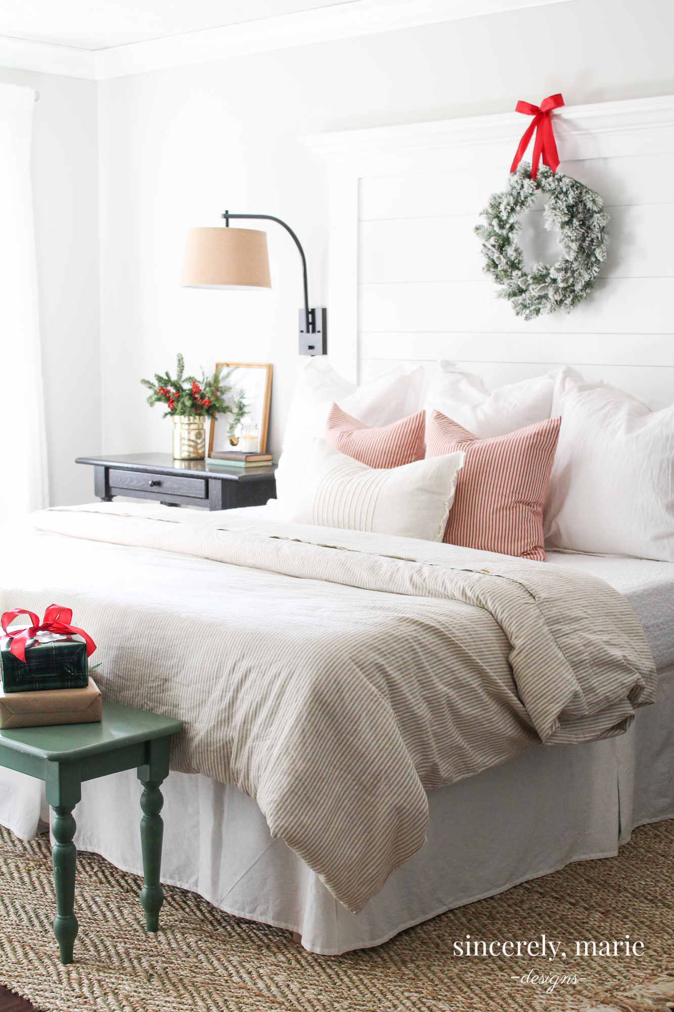 Classic Red Christmas Bedroom