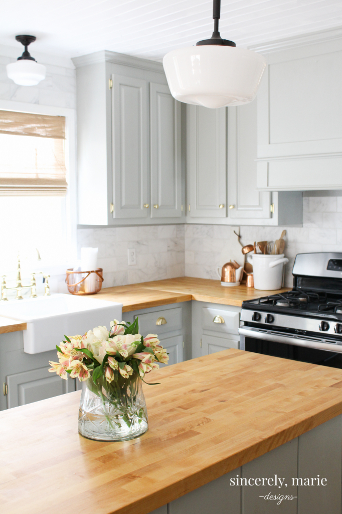 Our Butcher Block Counter Top Review, White Kitchen With Butcher Block Countertop Ideas