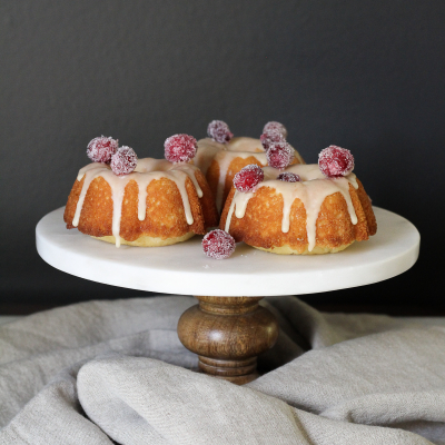 Mini Lemon & Cranberry Cakes with Ginger Drizzle