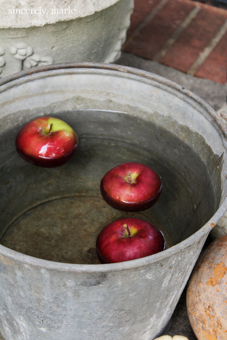 Floating Apple Candles & Our Fall Front Porch - Sincerely, Marie Designs