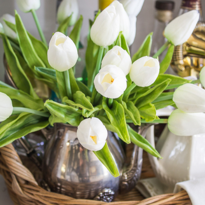 Decorating with Faux Tulips – Cozy Living Series