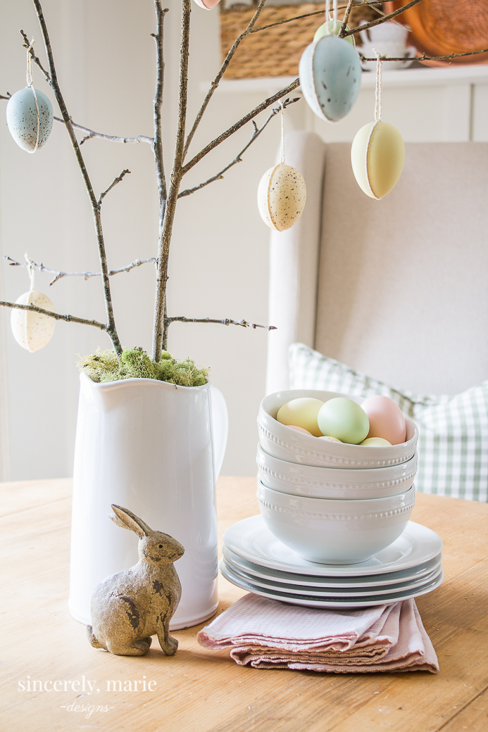 A Simple Hanging Egg Tree For Spring - Sincerely, Marie Designs