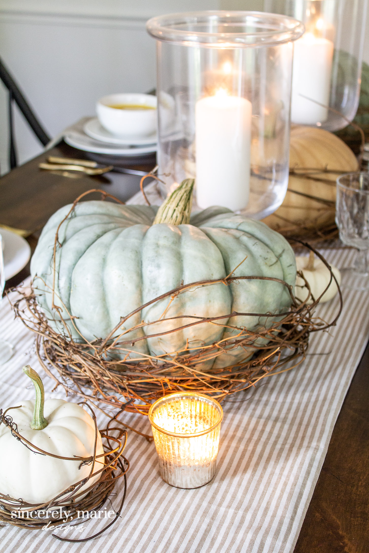 Nesting Pumpkin Tablescape For Fall - Sincerely, Marie Designs