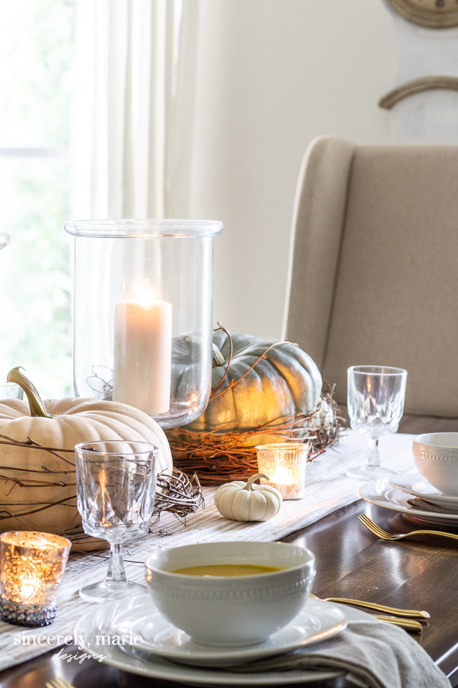 Nesting Pumpkin Tablescape For Fall - Sincerely, Marie Designs