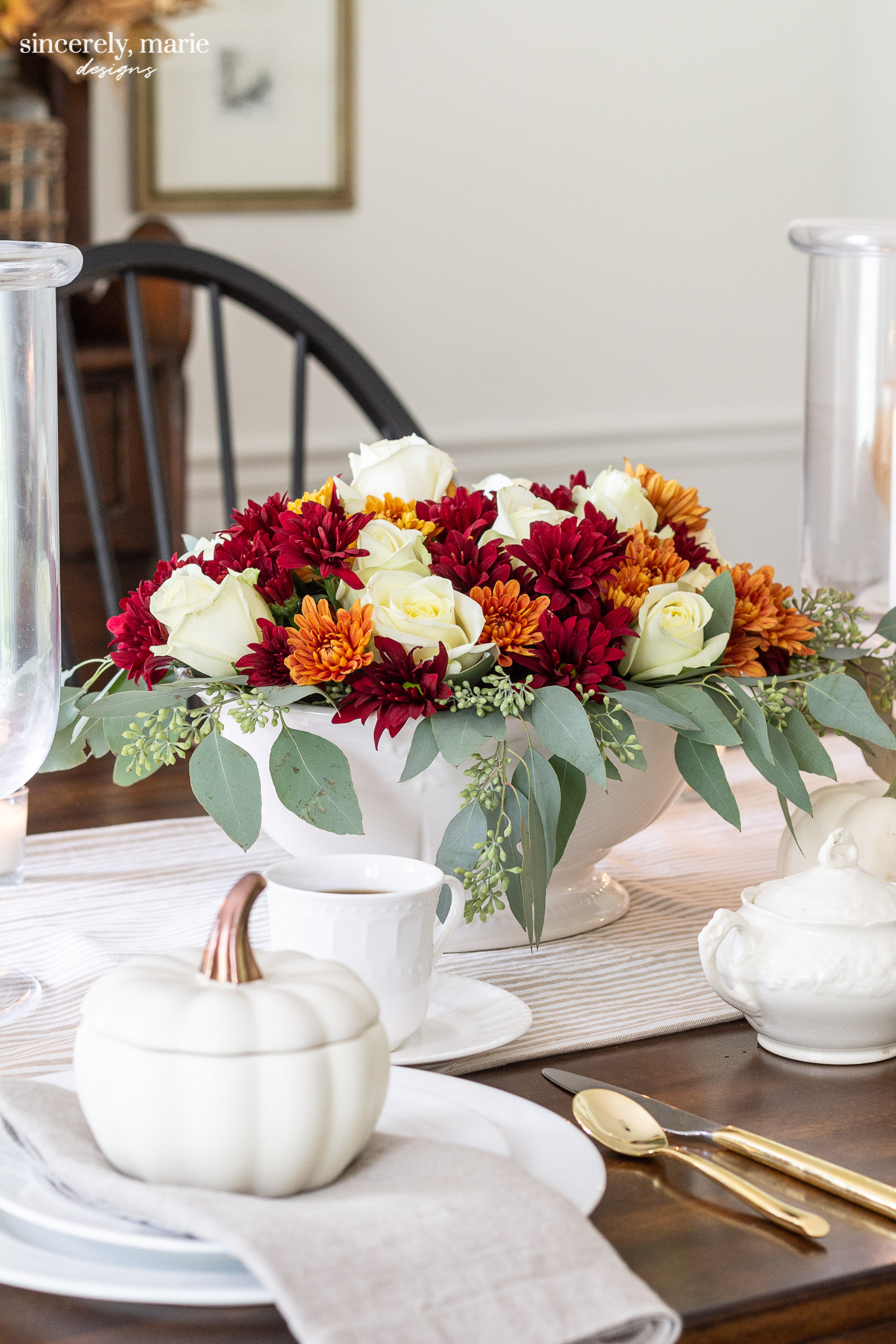 Warm & Traditional Fall Brunch Tablescape - Sincerely, Marie Designs