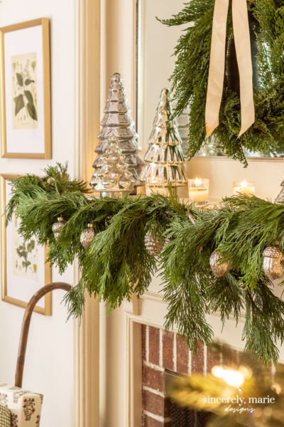 Mercury Glass & Cedar Christmas Mantel - Sincerely, Marie Designs