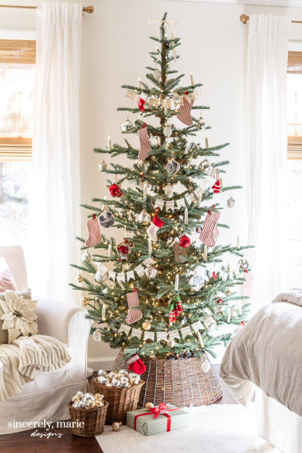 Our Bedroom's Old Fashioned Christmas Tree - Sincerely, Marie Designs