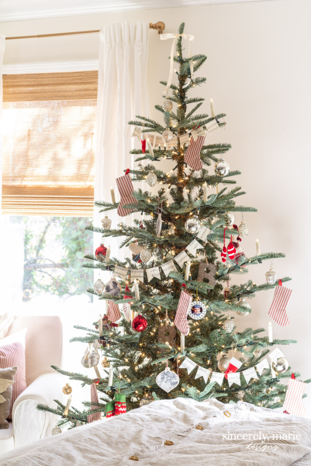 Our Bedroom's Old Fashioned Christmas Tree - Sincerely, Marie Designs