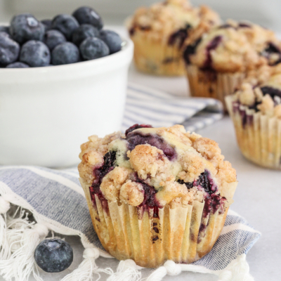 Our Favorite Bakery Style Blueberry Muffins