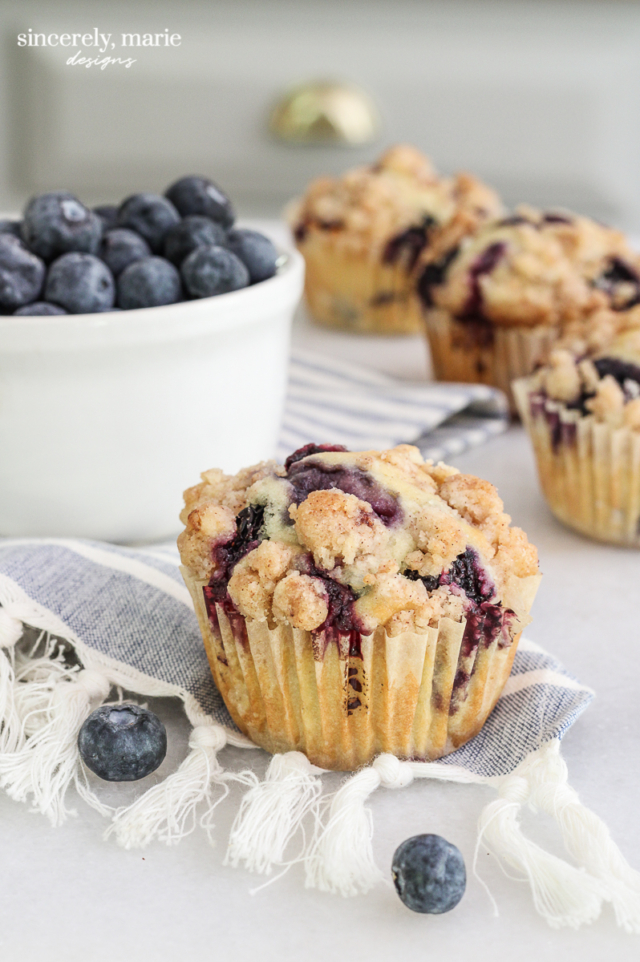 Our Favorite Bakery Style Blueberry Muffins - Sincerely, Marie Designs