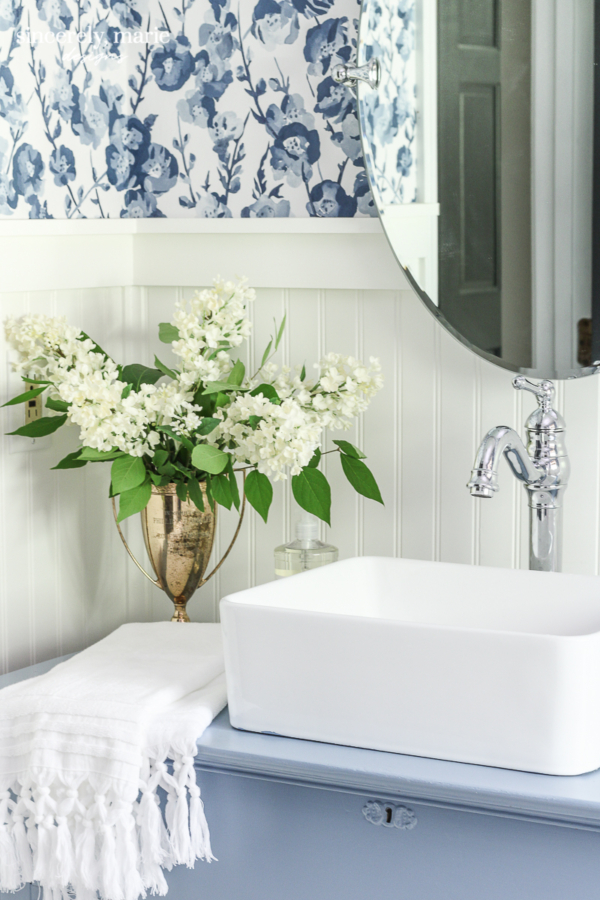 Our Cheery Blue Guest Bathroom Reveal Sincerely, Marie Designs