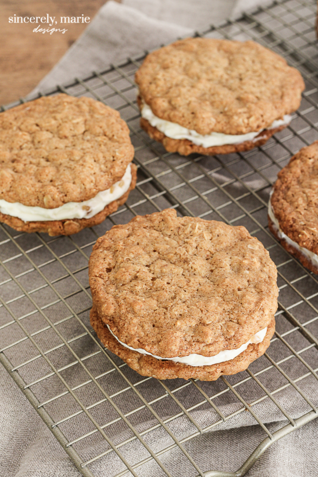 Oatmeal Ginger Cream Pies Sincerely, Marie Designs