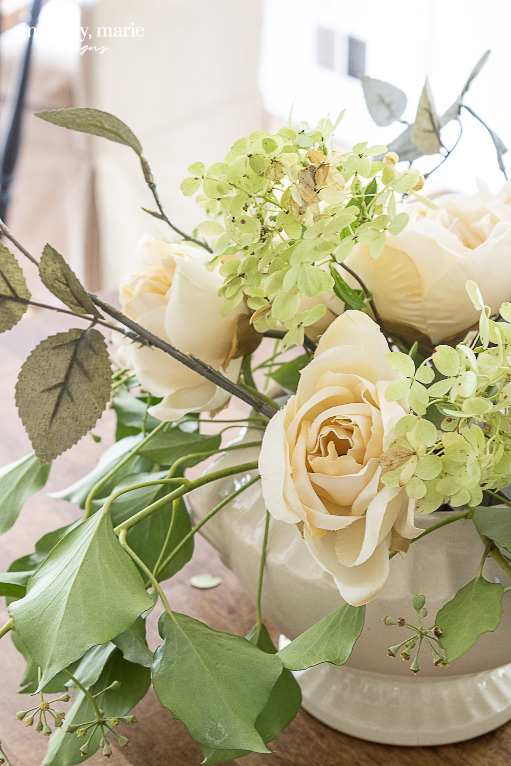 A Faux Autumn Floral Arrangement with Pears Sincerely, Marie Designs