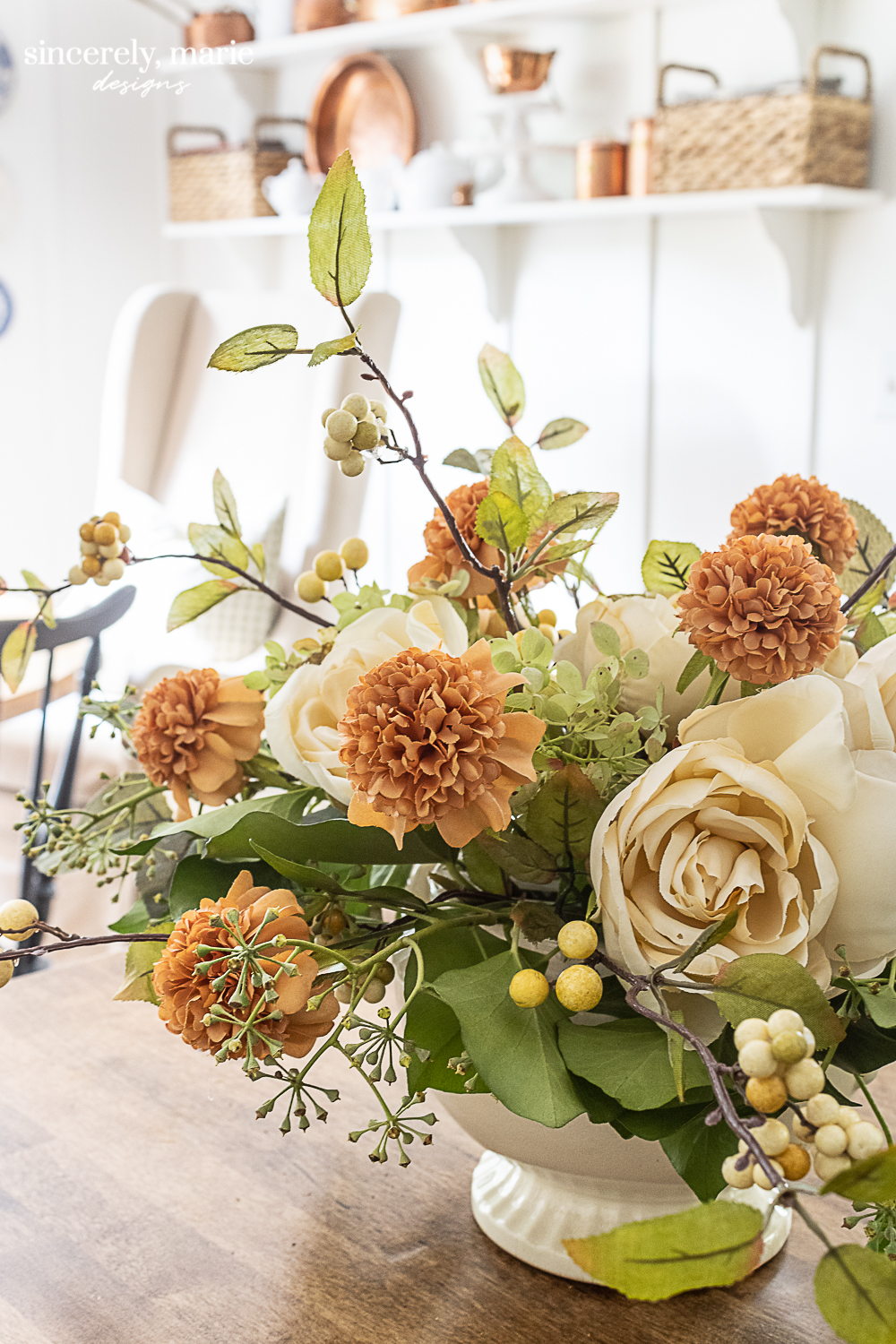 A Faux Autumn Floral Arrangement with Pears Sincerely, Marie Designs