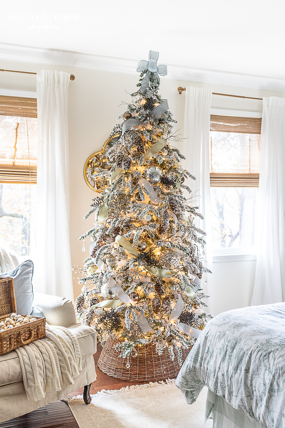 Our Snowy Christmas Bedroom - Sincerely, Marie Designs