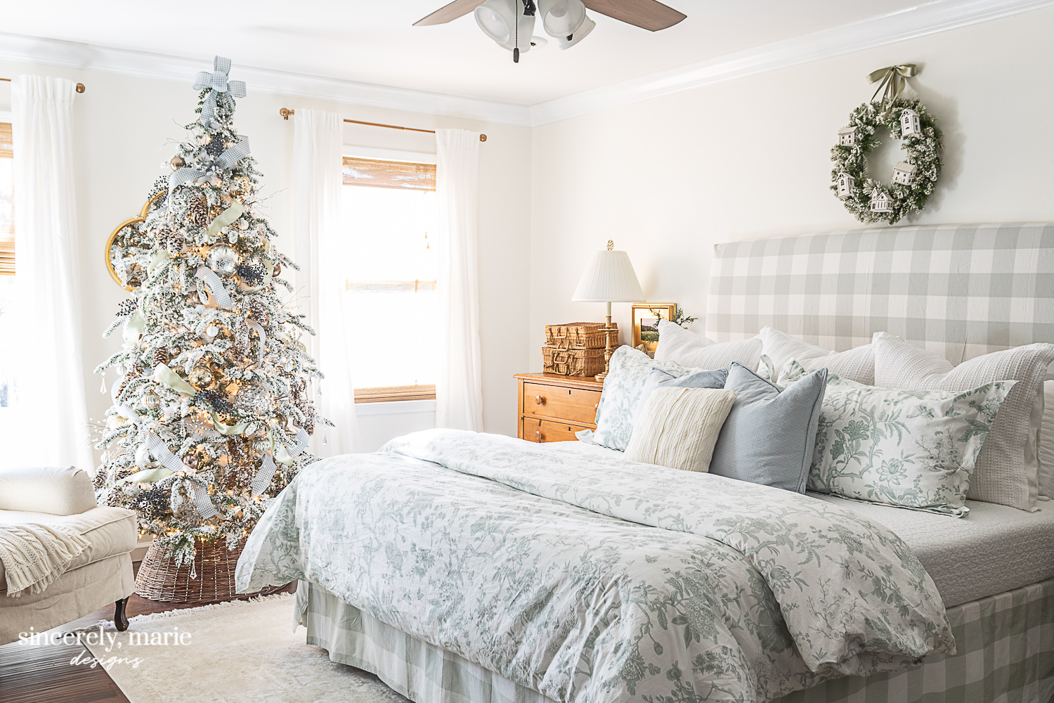 Our Snowy Christmas Bedroom - Sincerely, Marie Designs