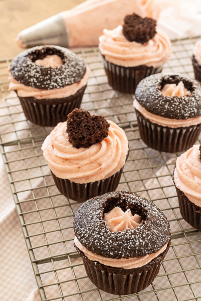 Chocolate Strawberry Cupcakes