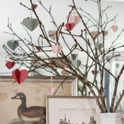 Simple Hanging Paper Heart Tree