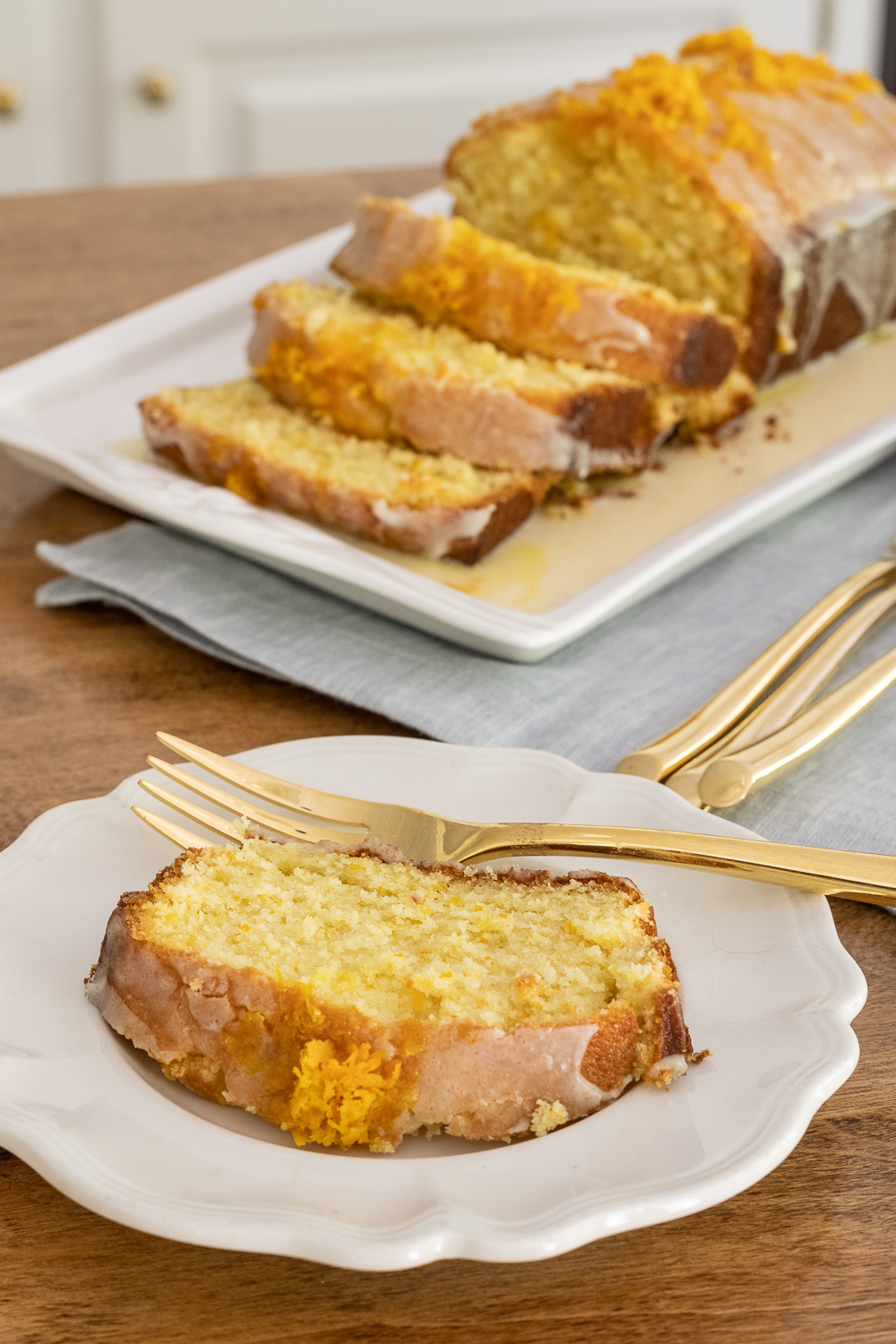 Orange Black Tea Loaf Cake with Honey Citrus Glaze - Nordic Ware